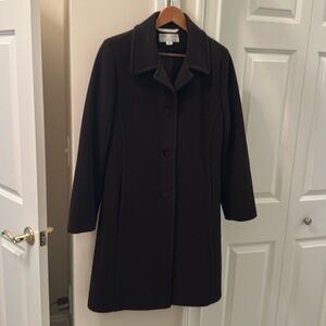 Larry Levine Design 100% Pure Camel Hair Winter Coat Size 8, Black